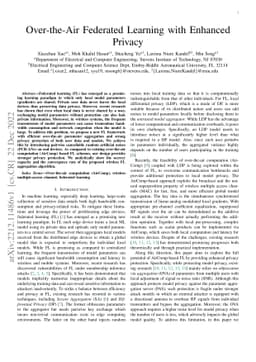 Over-the-Air Federated Learning with Enhanced Privacy