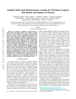 Scalable Multi-Agent Reinforcement Learning for Warehouse Logistics with
  Robotic and Human Co-Workers