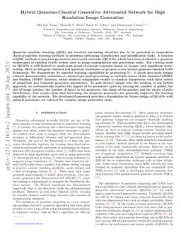 Hybrid Quantum-Classical Generative Adversarial Network for High
  Resolution Image Generation