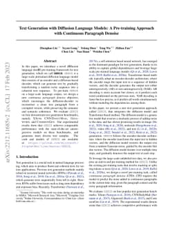 Text Generation with Diffusion Language Models: A Pre-training Approach
  with Continuous Paragraph Denoise