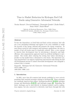 Time to Market Reduction for Hydrogen Fuel Cell Stacks using Generative
  Adversarial Networks