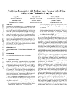 Predicting Companies' ESG Ratings from News Articles Using Multivariate
  Timeseries Analysis