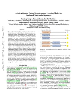 A Self-Adjusting Fusion Representation Learning Model for Unaligned
  Text-Audio Sequences