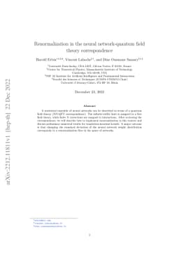 Renormalization in the neural network-quantum field theory
  correspondence