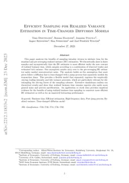 Efficient Sampling for Realized Variance Estimation in Time-Changed
  Diffusion Models