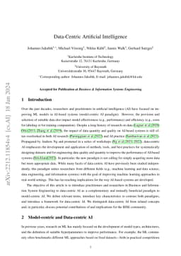 Data-Centric Artificial Intelligence