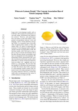 When are Lemons Purple? The Concept Association Bias of Vision-Language
  Models
