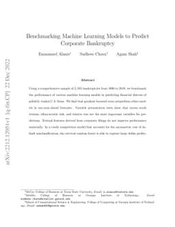 Benchmarking Machine Learning Models to Predict Corporate Bankruptcy