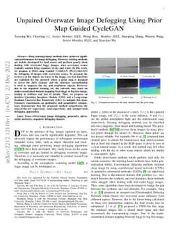 Unpaired Overwater Image Defogging Using Prior Map Guided CycleGAN