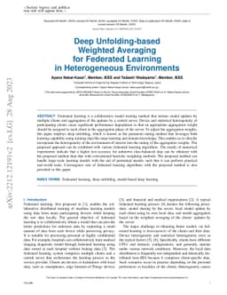 Deep Unfolding-based Weighted Averaging for Federated Learning in
  Heterogeneous Environments