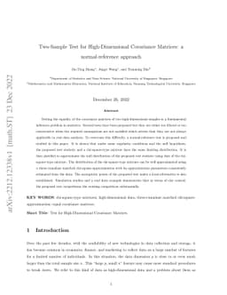 Two-Sample Test for High-Dimensional Covariance Matrices: a
  normal-reference approach