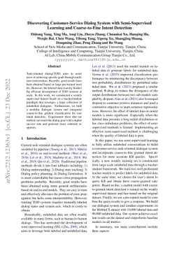 Discovering Customer-Service Dialog System with Semi-Supervised Learning
  and Coarse-to-Fine Intent Detection