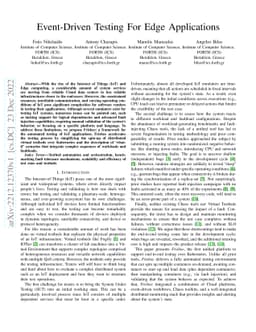 Event-Driven Testing For Edge Applications