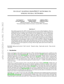 An Exact Mapping From ReLU Networks to Spiking Neural Networks