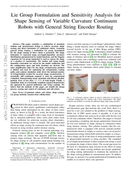 Lie Group Formulation and Sensitivity Analysis for Shape Sensing of
  Variable Curvature Continuum Robots with General String Encoder Routing