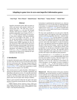 Adapting to game trees in zero-sum imperfect information games