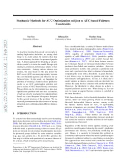 Stochastic Methods for AUC Optimization subject to AUC-based Fairness
  Constraints
