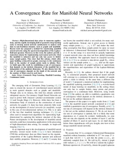 A Convergence Rate for Manifold Neural Networks