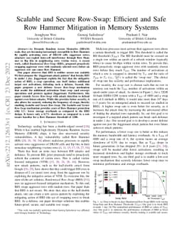Scalable and Secure Row-Swap: Efficient and Safe Row Hammer Mitigation
  in Memory Systems
