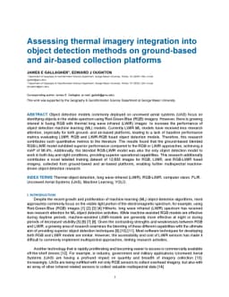 Assessing thermal imagery integration into object detection methods on
  ground-based and air-based collection platforms