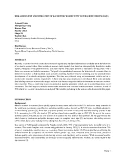 Risk assessment and mitigation of e-scooter crashes with naturalistic
  driving data