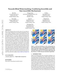 Towards Blind Watermarking: Combining Invertible and Non-invertible
  Mechanisms