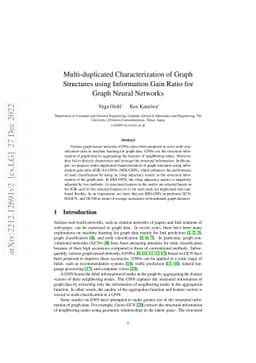 Multi-duplicated Characterization of Graph Structures using Information
  Gain Ratio for Graph Neural Networks
