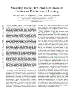 Streaming Traffic Flow Prediction Based on Continuous Reinforcement
  Learning