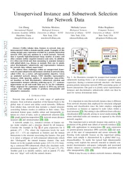 Unsupervised Instance and Subnetwork Selection for Network Data
