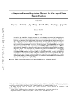 A Bayesian Robust Regression Method for Corrupted Data Reconstruction