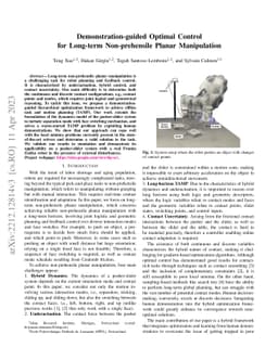 Demonstration-guided Optimal Control for Long-term Non-prehensile Planar
  Manipulation