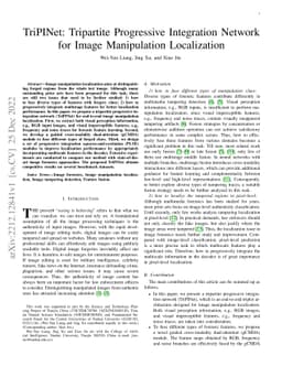 TriPINet: Tripartite Progressive Integration Network for Image
  Manipulation Localization