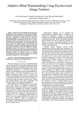 Adaptive Blind Watermarking Using Psychovisual Image Features