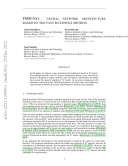 FMM-Net: neural network architecture based on the Fast Multipole Method