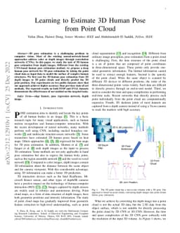 Learning to Estimate 3D Human Pose from Point Cloud