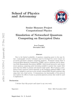Simulation of Networked Quantum Computing on Encrypted Data