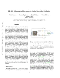 BD-KD: Balancing the Divergences for Online Knowledge Distillation