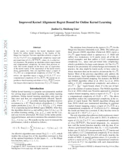 Improved Kernel Alignment Regret Bound for Online Kernel Learning