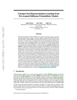 Unsupervised Representation Learning from Pre-trained Diffusion
  Probabilistic Models