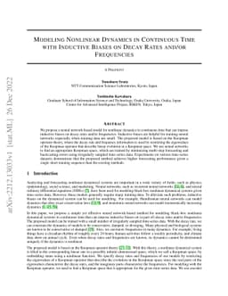 Modeling Nonlinear Dynamics in Continuous Time with Inductive Biases on
  Decay Rates and/or Frequencies