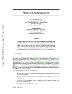 Quaternion Backpropagation