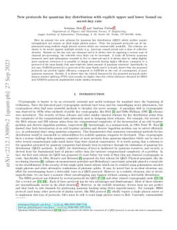 New protocols for quantum key distribution with explicit upper and lower bound on secret key rate