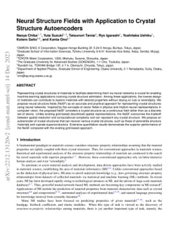 Neural Structure Fields with Application to Crystal Structure
  Autoencoders