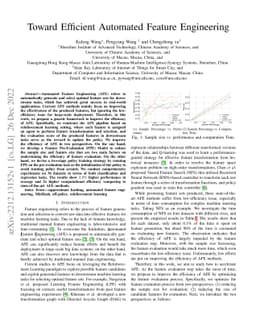 Toward Efficient Automated Feature Engineering