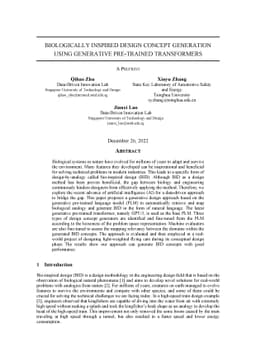 Biologically Inspired Design Concept Generation Using Generative
  Pre-Trained Transformers