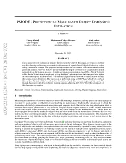 PMODE: Prototypical Mask based Object Dimension Estimation