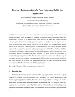 Hardware Implementation of a Polar Code-based Public Key Cryptosystem