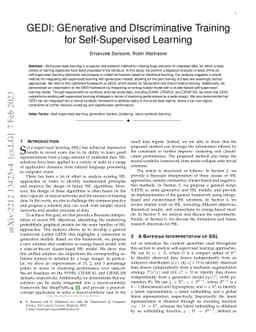 GEDI: GEnerative and DIscriminative Training for Self-Supervised
  Learning