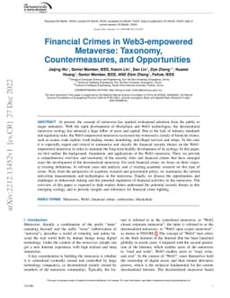 Financial Crimes in Web3-empowered Metaverse: Taxonomy, Countermeasures,
  and Opportunities