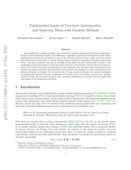Fundamental Limits of Two-layer Autoencoders, and Achieving Them with
  Gradient Methods